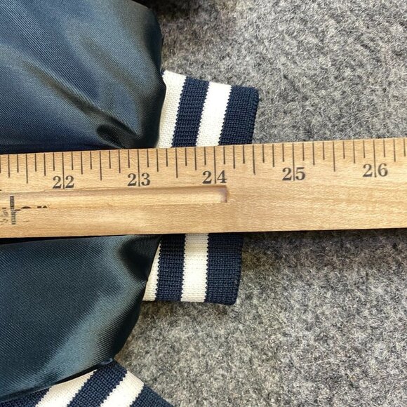 Delsey Paris Satin Jacket M Blue Vintage Embroidered Nylon  Made in USA - Picture 8 of 9